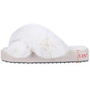 Girl's Soft Plush Lightweight House Slippers Non Slip Cross Band Slip on