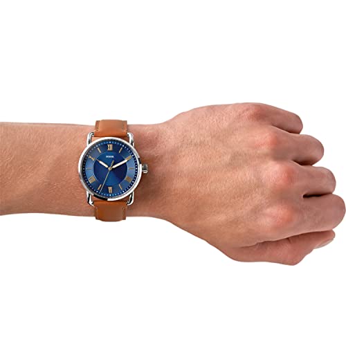 Fossil Men's Copeland Quartz Stainless Steel and Leather Three-Hand Watch
