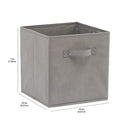 Collapsible Fabric Storage Cubes Organizer with Handles, Gray - Pack of 6