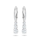 Swarovski Attract Trilogy Drop Pierced Earrings with White Crystals, 1 1/8 inches