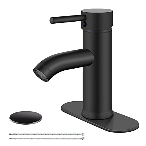 Bathroom Bowl Vessel Sink Faucet Matte Black Stainless Steel Short Bathroom Faucet