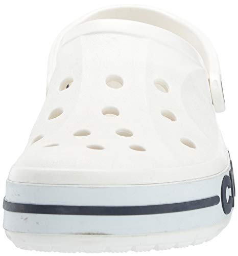 Crocs Unisex-Adult Bayaband Clogs, White/Navy, 6 Men/8 Women