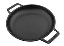 Cast Iron Round Skillet with Double Loop Handles Seasoned with 100% Kosher Certified