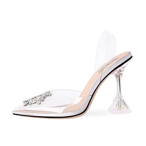 Women's Clear Heels Shoes, Transparent PVC Crystal