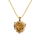 24k Gold Dipped Rose Necklace for Women - Real Rose Pendant Necklace - Gold Ladies