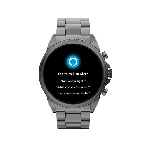 Unisex Gen 6 44mm Stainless Steel Touchscreen Smart Watch, Color: Smoke