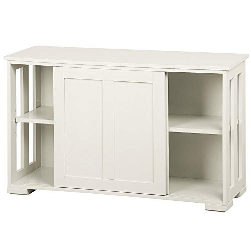 Antique White Stackable Sideboard Buffet Storage Cabinet with Sliding Door Kitchen