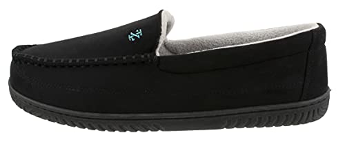 Men's Classic Two-Tone Moccasin Slipper, Winter Warm Slippers with Memory Foam