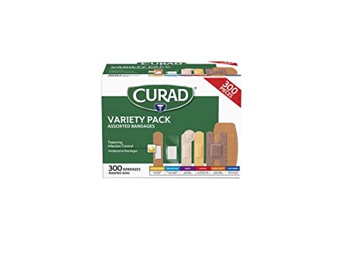 Assorted Bandages Variety Pack 300 Pieces, including antibacterial