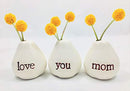 Gift for Mom...LOVE YOU MOM Bud Vases for Birthday Gift, Christmas Gift