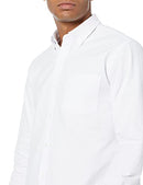 Men's Regular-fit Long-Sleeve Solid Pocket Oxford Shirt, White, Large
