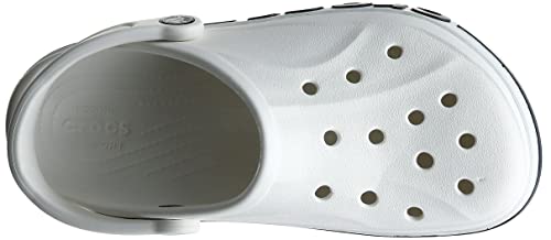 Crocs Unisex-Adult Bayaband Clogs, White/Navy, 6 Men/8 Women