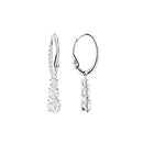 Swarovski Attract Trilogy Drop Pierced Earrings with White Crystals, 1 1/8 inches