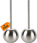 Toilet Brush with Holder -2pc Stainless Steel Toilet Scrubber,Toilet Brushes for Bathroom