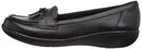 Clarks womens Ashland Bubble Slip On Loafer, Black, 8.5 Wide US