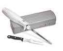 Electric Knife for Carving Foam & More, Storage Case & Serving Fork Included, White