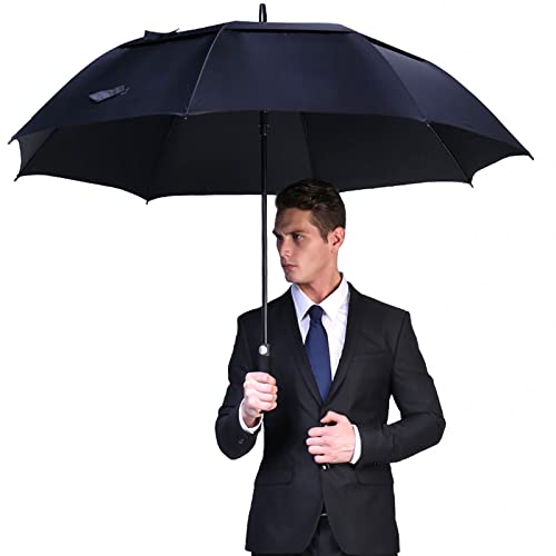 62 Inch Automatic Open Golf Umbrella Extra Large Oversize Double Canopy Vented