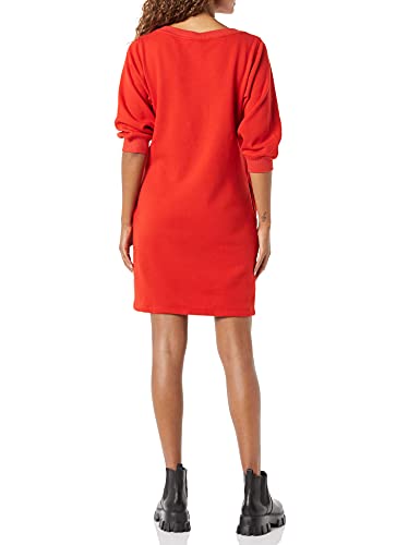 Women's French Terry Blouson Sleeve Crewneck Sweatshirt Dress (Available in Plus Size