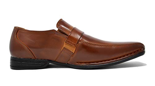 Bruno Marc Men's Giorgio-3 Brown Leather Lined Dress Loafers Shoes - 10.5 M US