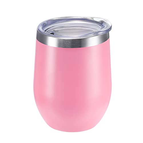 12OZ Stainless Steel Wine Tumbler with lid. Stemless Double Wall Insulated Wine Tumbler.