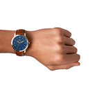 Fossil Men's Quartz Stainless Steel and Leather Three-Hand Watch
