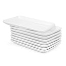 Set of 8 Pieces 8 Inch Rectangular Porcelain Platters Dessert, Appetizer, Salad Plates