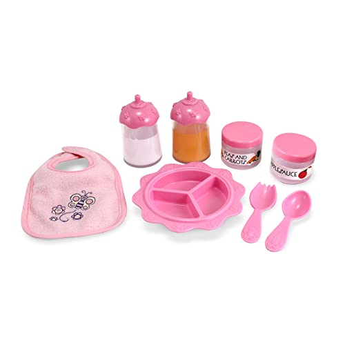 Mine to Love Time to Eat Doll Accessories Feeding Set (8 pcs) , Pink