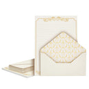 60 Sheets Vintage Stationary Paper and Envelopes Letter Set, Gold Border (7.25 x 10.2 In)