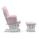 Storkcraft Premium Hoop Glider and Ottoman (White Base, Pink Swirl Cushion)