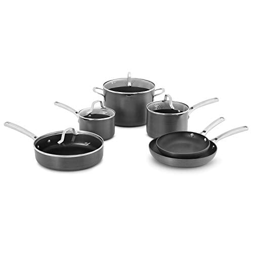 10-Piece Pots and Pans Set, Nonstick Cookware with Stay-Cool Stainless Steel Handles
