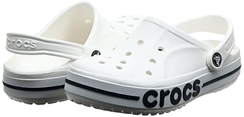 Crocs Unisex-Adult Bayaband Clogs, White/Navy, 6 Men/8 Women