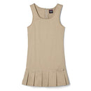 Pleated Ribbon Bow Jumper Dress, Khaki, 2T US