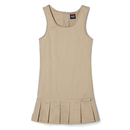 Pleated Ribbon Bow Jumper Dress, Khaki, 2T US