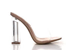 Fusion Clear Chunky Block High Heels for Women, Transparent Booties for Women