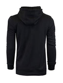 Mens Urban HipHop Premium Fleece Hoodie - Pullover Streetwear Pattern Side