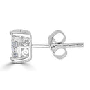 1/2Ct Diamond Stud Earrings Set in Sterling Silver