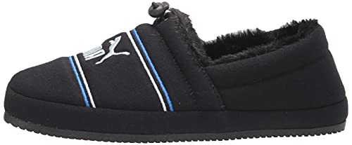 Moccasin Slipper, Black-Glacial B, 4 US Unisex Big Kid