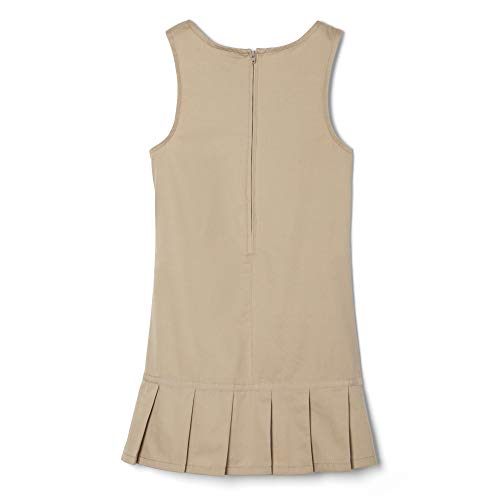 Pleated Ribbon Bow Jumper Dress, Khaki, 2T US