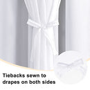 Greyish White Blackout Curtains with Sheer Overlay, Grommet Thermal Insulated
