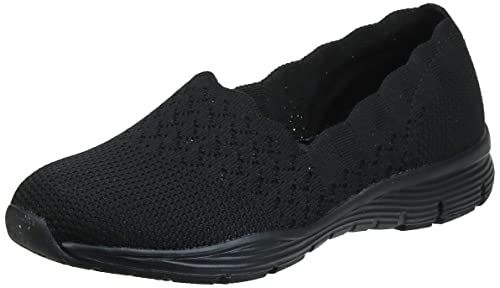 Women's Seager-STAT-Scalloped Collar, Engineered Skech-Knit Slip-On-Classic Fit Loafer