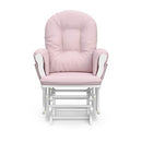 Storkcraft Premium Hoop Glider and Ottoman (White Base, Pink Swirl Cushion)
