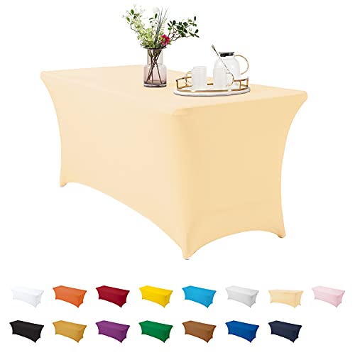 Spandex Table Covers 4 ft, Stretch Tablecloths for Standard Folding Tables