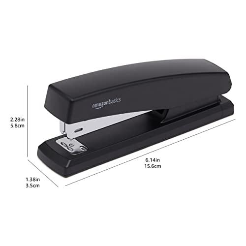 Stapler with 1000 Staples, for Office or Desk, 10 Sheet Capacity, Non-Slip, Black