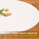 Modern Round Dining Table, 32 Inch Tulip Kitchen Table with MDF Top and Steel Pedestal