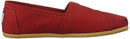 TOMS Women's Classic Core Alpargata Slip-On, Red Canvas, 9 Medium US