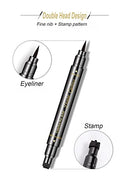 6 Pcs Double-headed Eyeliner Stamps Set Black Liquid Eye Liner Pen Stencils Tattoo