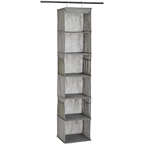 6-Tier Hanging Closet Shelf Organizer With Pockets