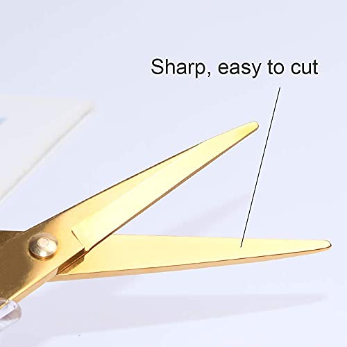 Clear Acrylic Gold Craft Scissors Straight Recycle Stainless Steel Cutting Tool