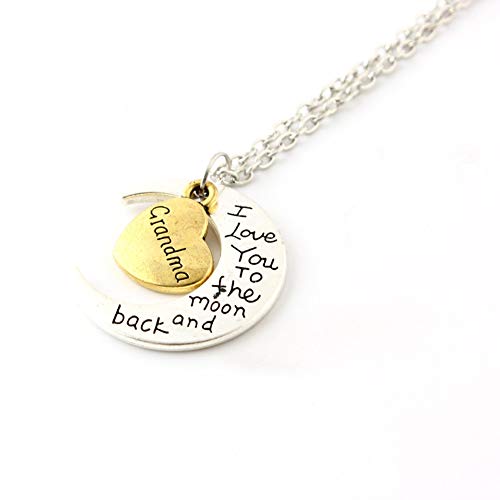 Grandma Gifts Heart Pendant Necklace from Granddaughter Gift for Mama