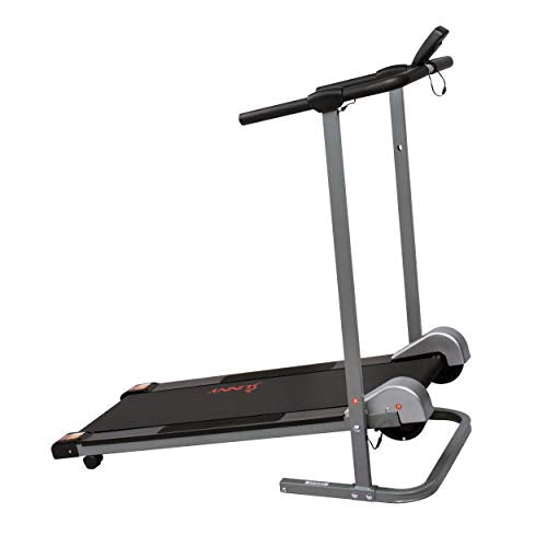 Sunny Health & Fitness SF-T1407M Foldable Manual Walking Treadmill, Gray